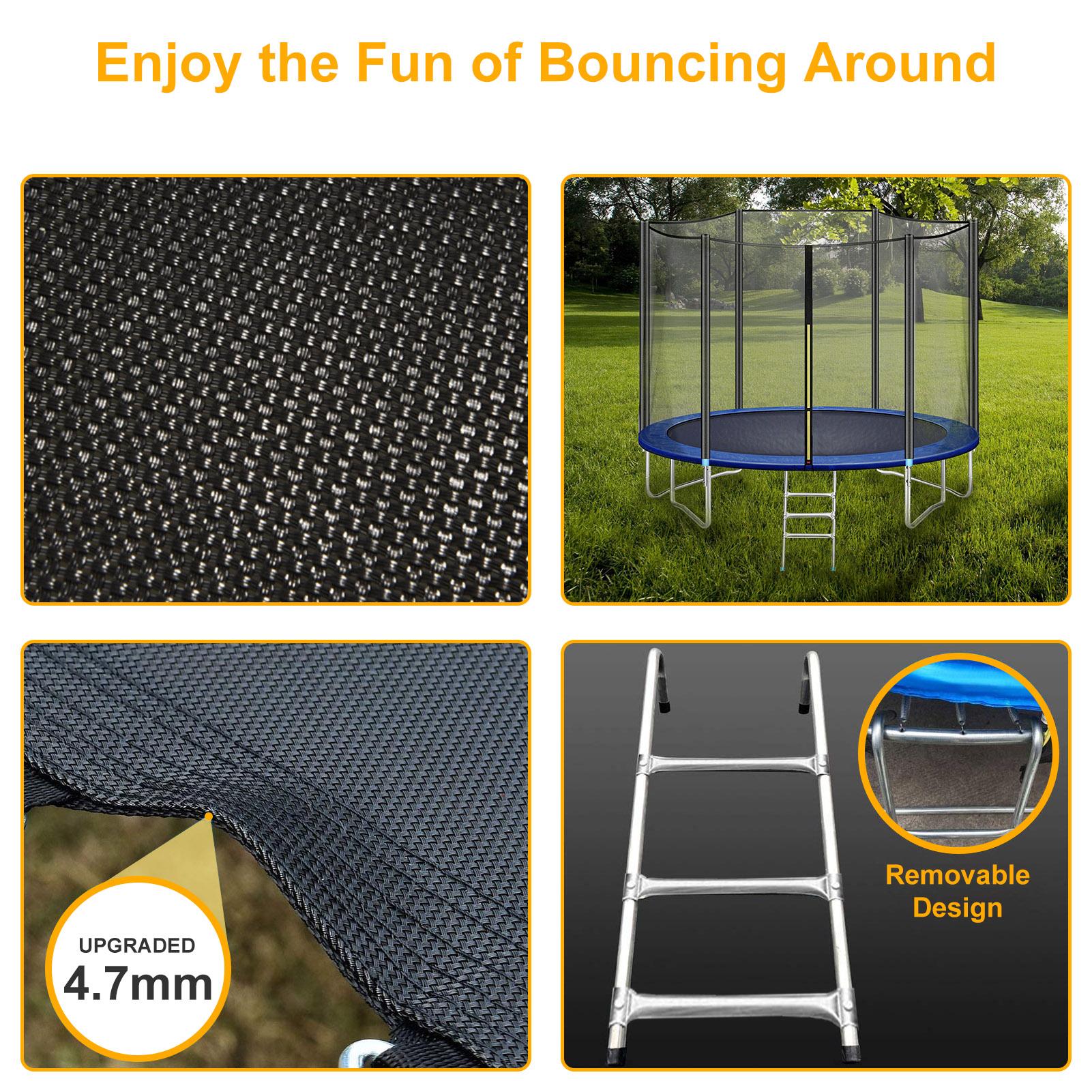 Aedilys Trampoline 12FT Jump Recreational Trampolines with Enclosure Net, Ladder- Combo Bounce Outdoor Trampoline for Kids, Toddler, Adults