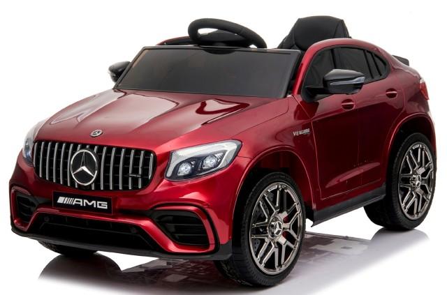 12V powered Mercedes AMG GLC63S Ride on electric car For Kids with Remote Control LED lights MP3 Leather Seat - Red