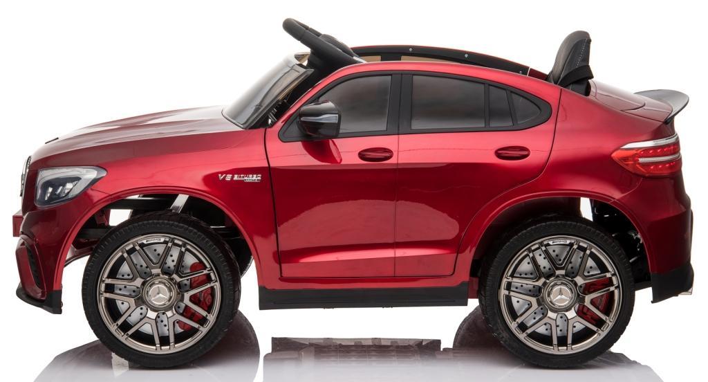 12V powered Mercedes AMG GLC63S Ride on electric car For Kids with Remote Control LED lights MP3 Leather Seat - Red