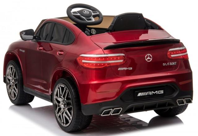 12V powered Mercedes AMG GLC63S Ride on electric car For Kids with Remote Control LED lights MP3 Leather Seat - Red