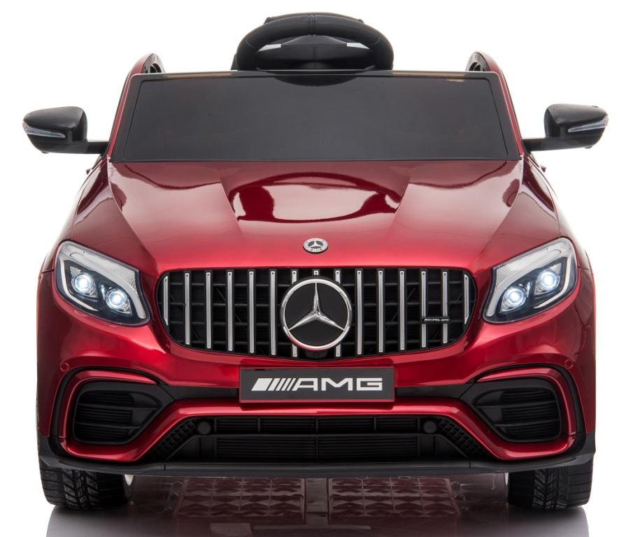 12V powered Mercedes AMG GLC63S Ride on electric car For Kids with Remote Control LED lights MP3 Leather Seat - Red
