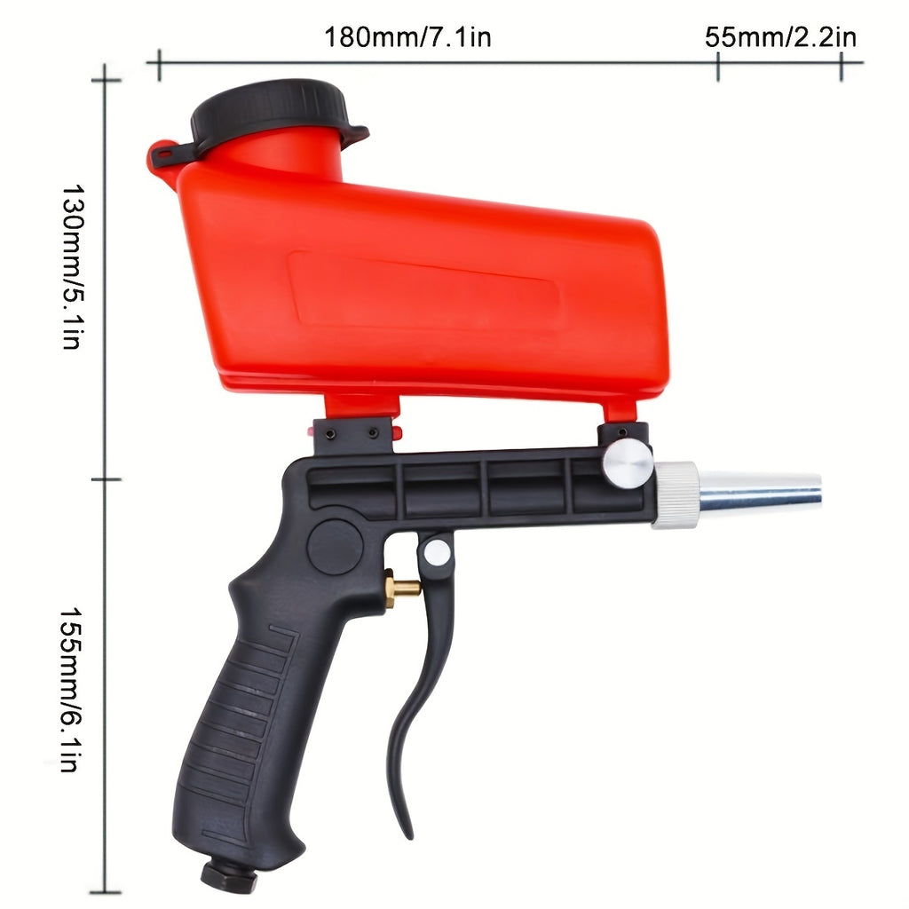 90psi Adjustable Sandblasting Gun, Portable Gravity Pneumatic  Adjustable Small Air Blasting Derusting Sandblasting Spr