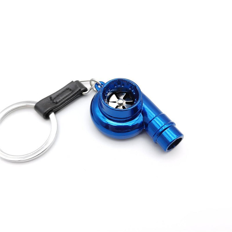 Real Whistle Sound Turbo Keychain Sleeve Bearing Spinning Turbo Key Chian Auto Part Turbine Turbocharger Key Ring Key Holder Accessoies