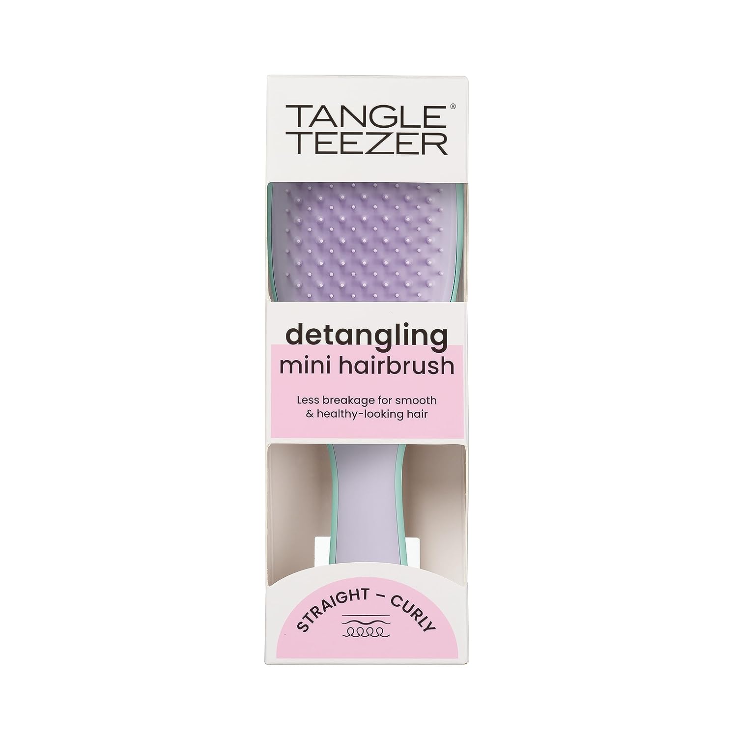 Tangle Teezer The Mini Ultimate Detangling Brush, Dry and Wet Hair Brush Detangler for Traveling and Small Hands, Wisteria Leaf
