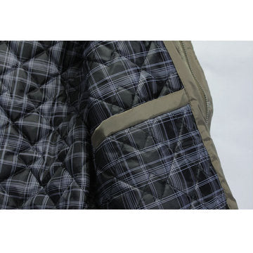 men's casual business windproof thicken multi safe zipper pockets plaid warm trench coat