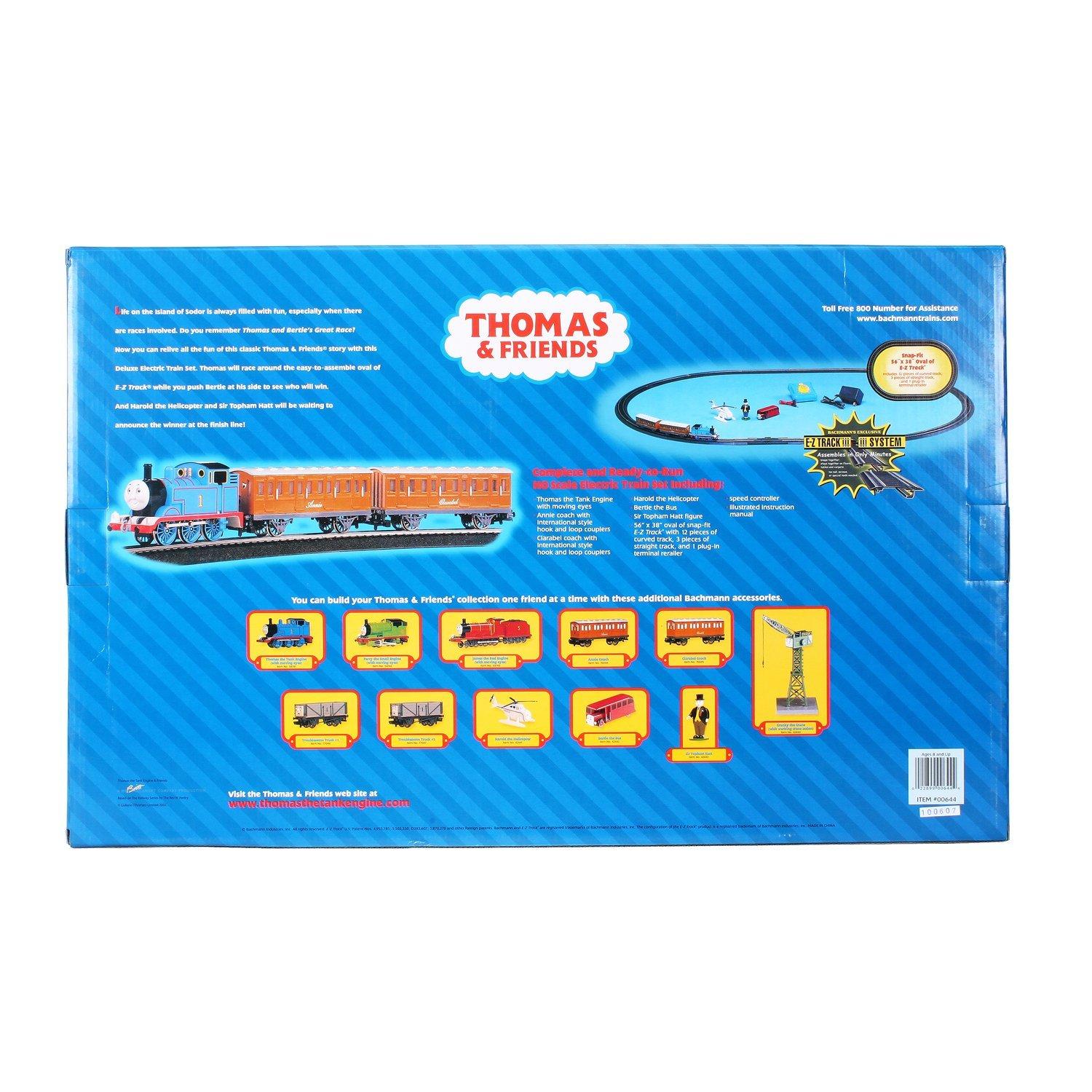 Bachmann Trains HO Scale Deluxe Thomas with Annie &amp; Clarabel Ready To Run Electric Train Set