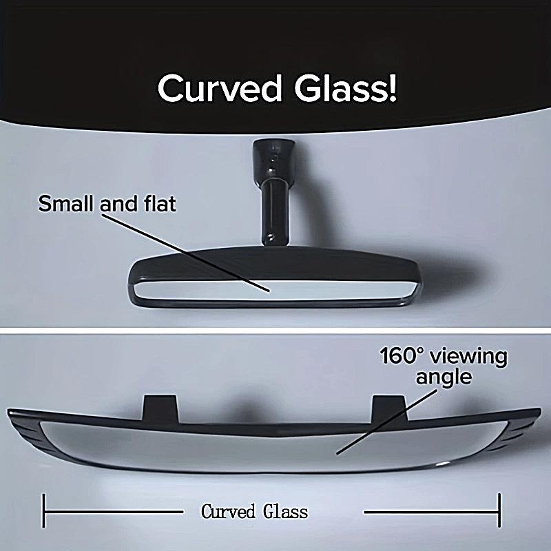 1pc Car Wide Angle Rearview Mirror Curved Interior LarField Of View Inside Mirror Blind Area Auxiliary Mirror