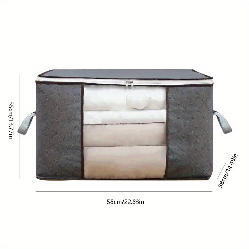 LarClothes StoraBag, Clothes Organizer With Handle &amp; Clear Window, StoraBins Containers For Comforters &amp; Blankets