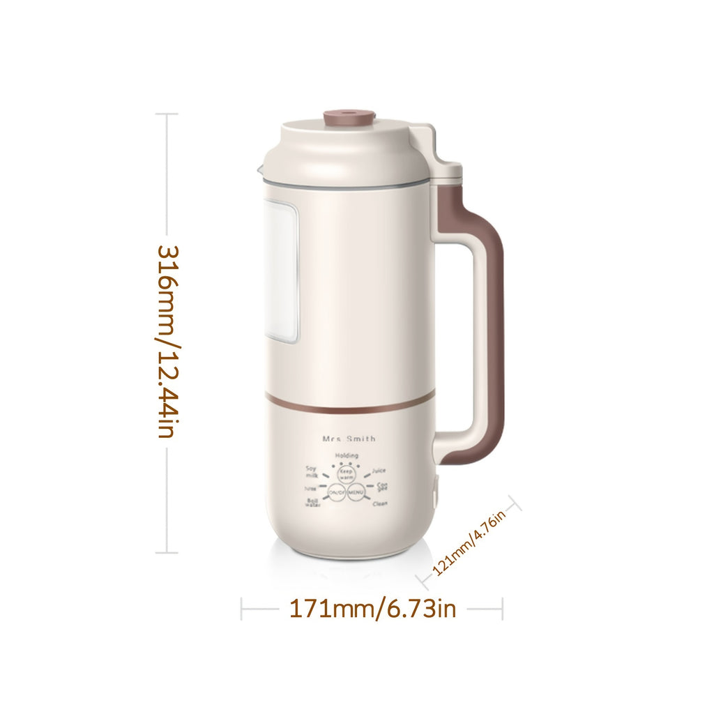 1000ml Portable Mini Soy Milk Maker with Filtering and Self-Cleaning - Perfect for 1-4 Person Households - Enjoy Fresh Soy Milk and Juices Anytime