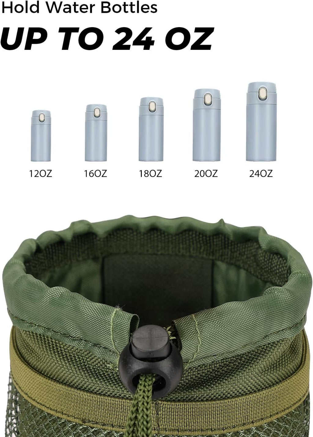 kemimoto Scooter Cup Holder, Oxford Fabric Motorcycle Drink Holder with 0.6"-1.5" Alligator Clamp, Universal Water Bottle Holder for Motorcycle, ATV, Scooter, Boat, Kayak, Bike, Walker, Army Green