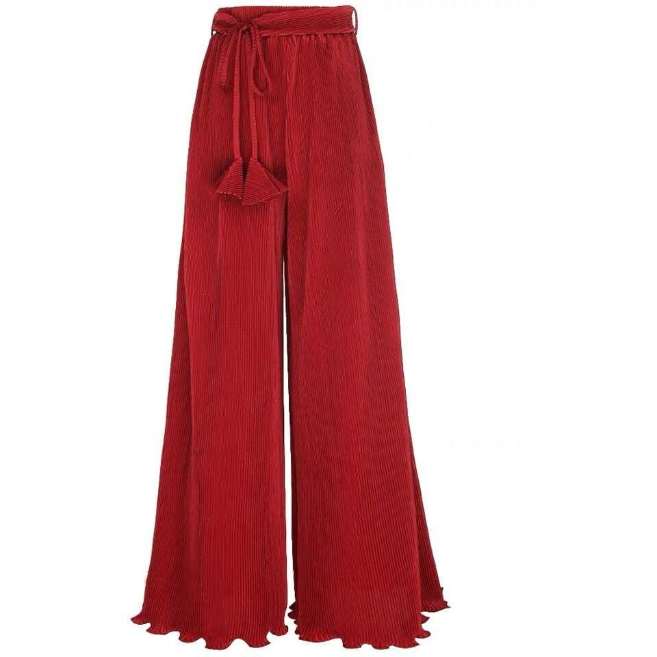 summer high waist ruffle pants