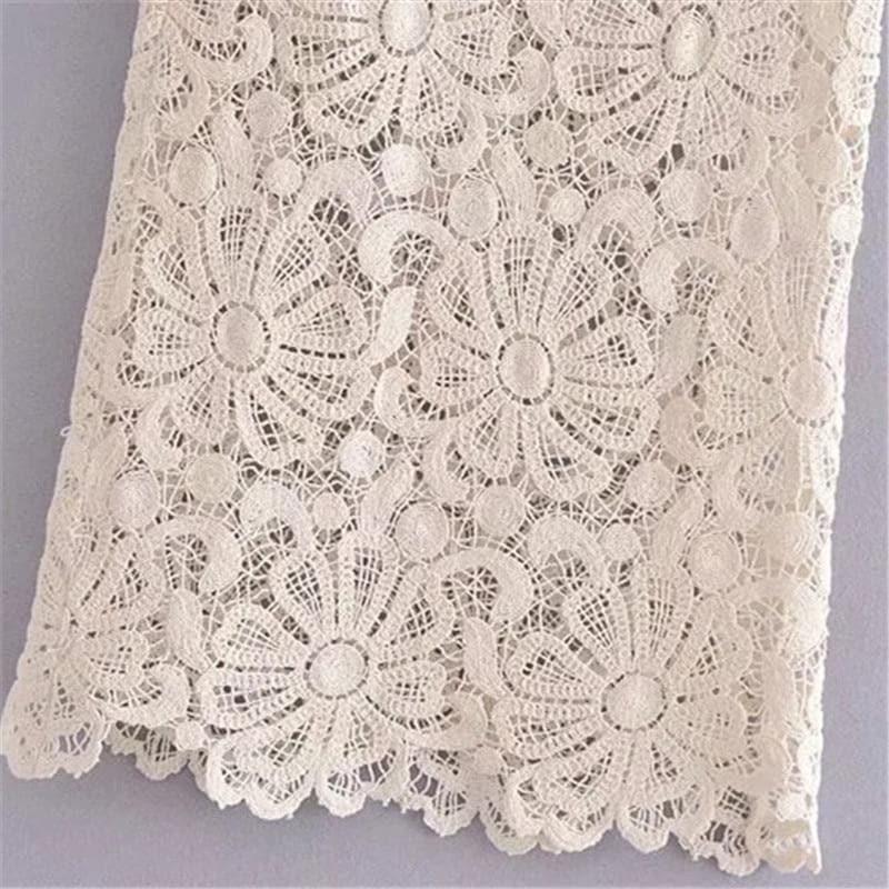 crochet floral midi skirt