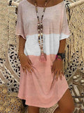 Colorblock Printed Short-sleeved Mini Dress