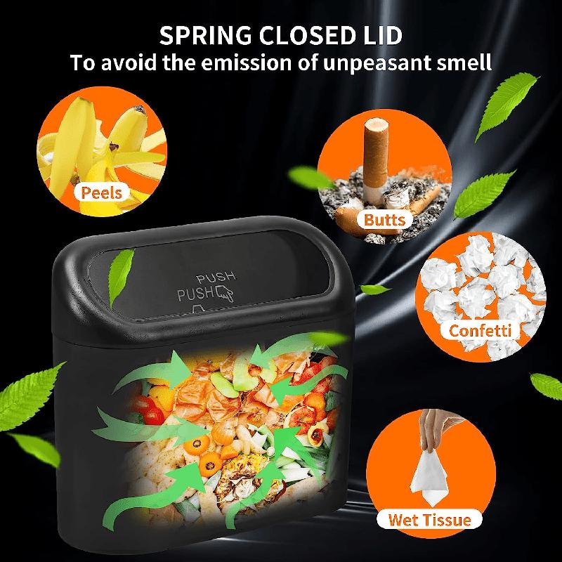 Leak-Proof Mini Car Trash Can with Lid &amp; 2 Packs of 70 GarbaBags - The Perfect Car Accessory!