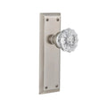 York Plate 2-3/4 in. Backset Satin Nickel Privacy Bed/Bath Crystal Glass Door Knob