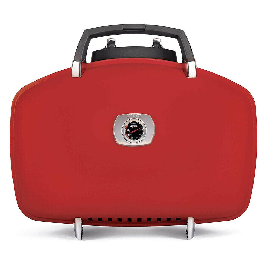 TravelQ 285 Portable Durable Compact Outdoor Propane Gas Grill, Red