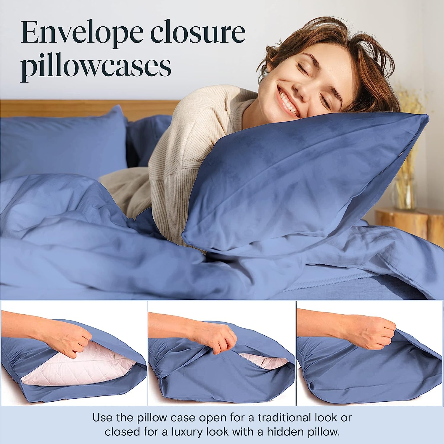 LuxClub 6 PC Full Size Sheet Set Bamboo Sheets Deep Pockets 18" Eco Friendly Wrinkle Free Cooling Sheets Machine Washable Hotel Bedding Silky Soft - Oxford Full