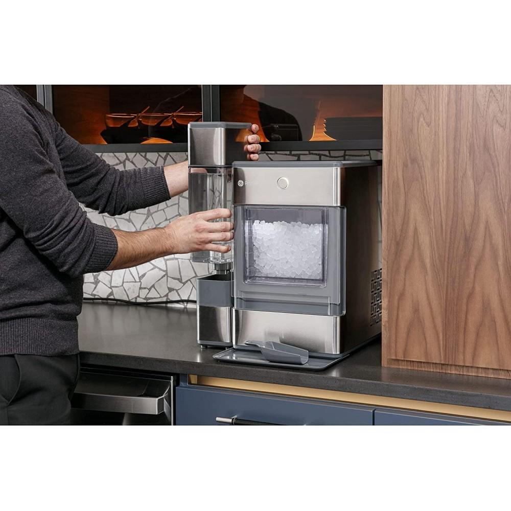 GE Profile OPAL01GEPKT Opal | Countertop Nugget Ice Maker, Stainless Steel Wrap with Gray Accents &amp; LED Lighting