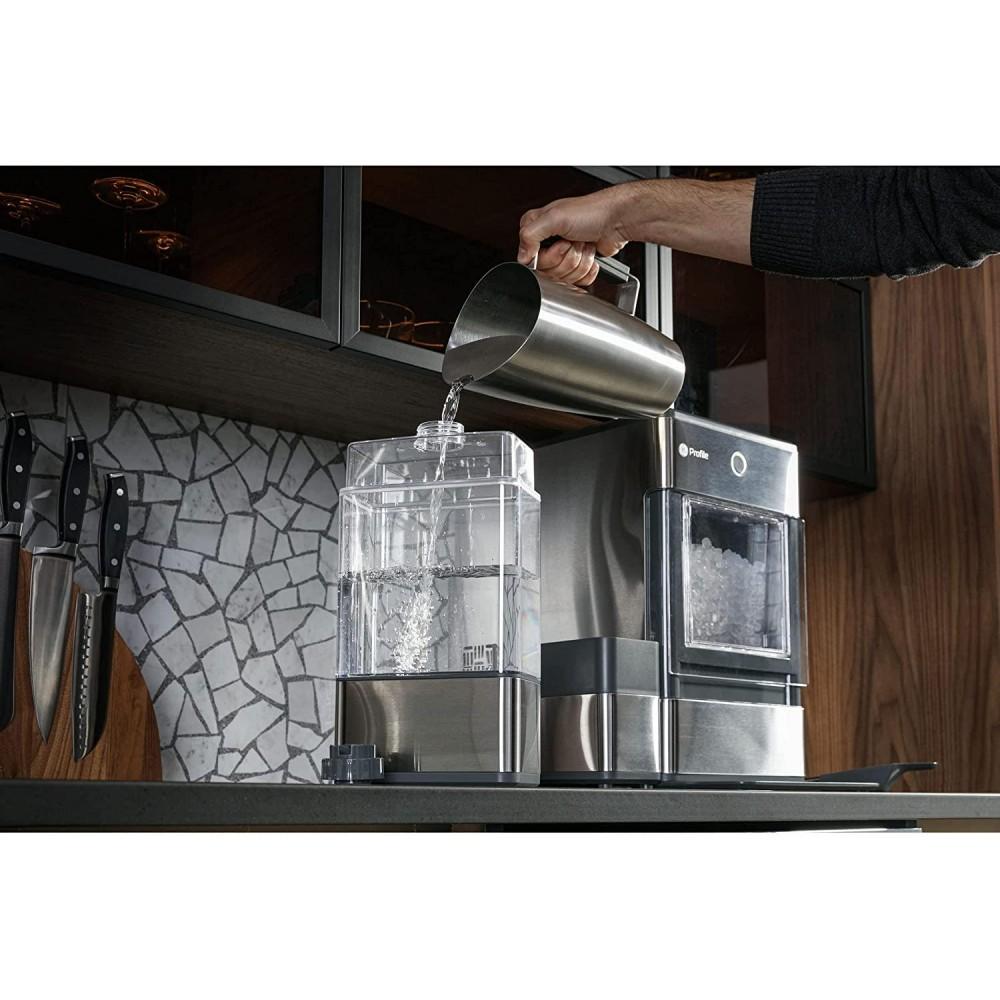 GE Profile OPAL01GEPKT Opal | Countertop Nugget Ice Maker, Stainless Steel Wrap with Gray Accents &amp; LED Lighting