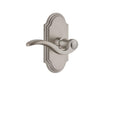 Arc Plate 2-3/4 in. Backset Satin Nickel Privacy Bed/Bath with Bellagio Door Lever - Right Handed