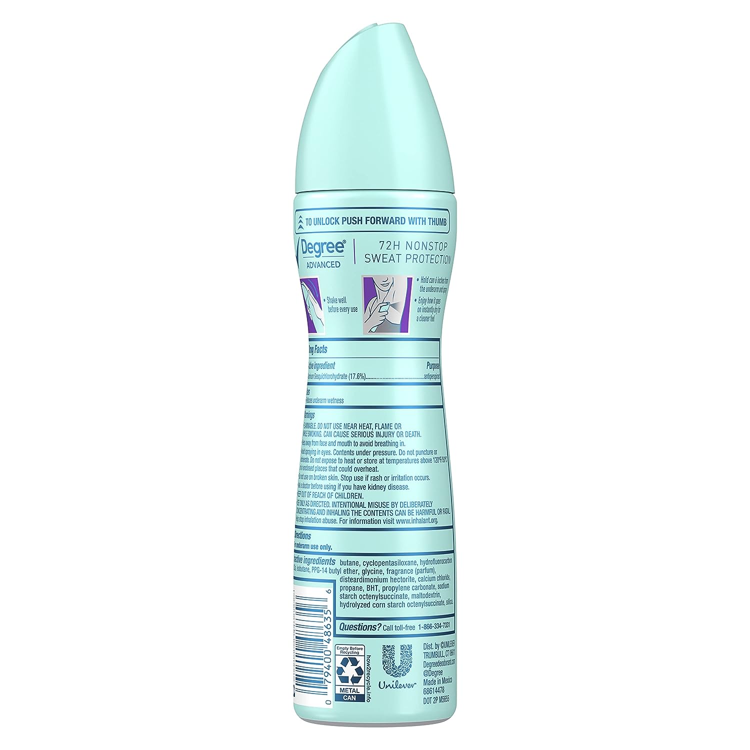 Degree Antiperspirant Deodorant Dry Spray 72-Hour Sweat and Odor Protection Lavender and Waterlily Deodorant Spray For Women With MotionSense Technology 3.8 oz 3 Count
