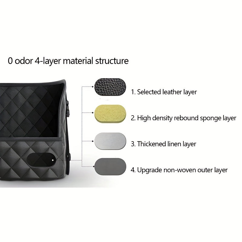 Car Purse Handbag Holder Between Seats, Leather Car Seat Back Organizer With 3 Pockets, LarCapacity StoraBag