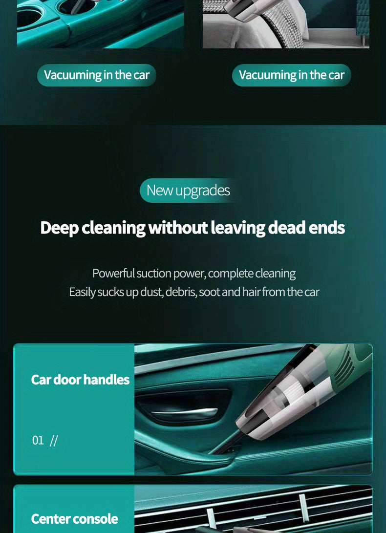 Car Mounted Wireless Vacuum Cleaner With Strong Power And LarSuction Mini Hand-held Car Vacuum Cleaner Household Indoor Small