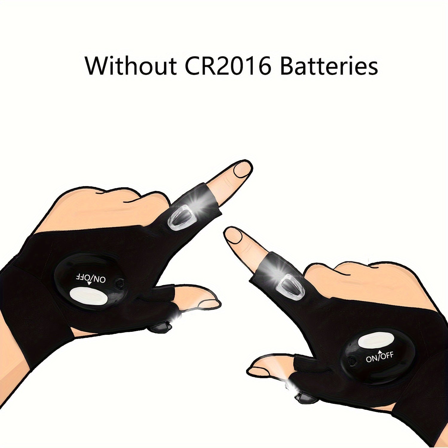 LED Flashlight Gloves-CR2016 Battery Powered (Battery Not Included), Gifts For Dad Boyfriend, Gadget Hands-Lights For Camping Fishing Repairing