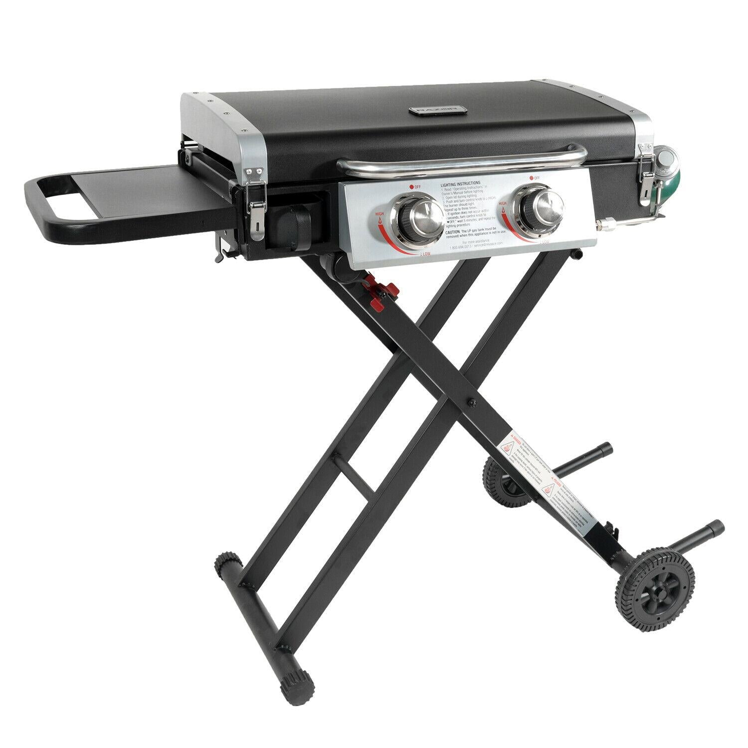 Griddle GGC2030M 25 Inch 2 Burner LP Propane Gas w/ Folding Shelf, Steel