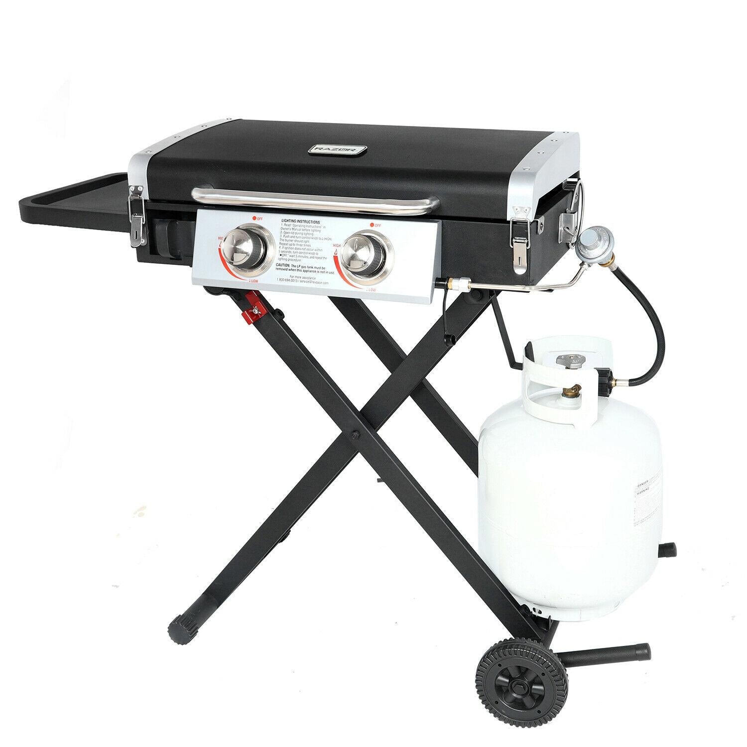 Griddle GGC2030M 25 Inch 2 Burner LP Propane Gas w/ Folding Shelf, Steel