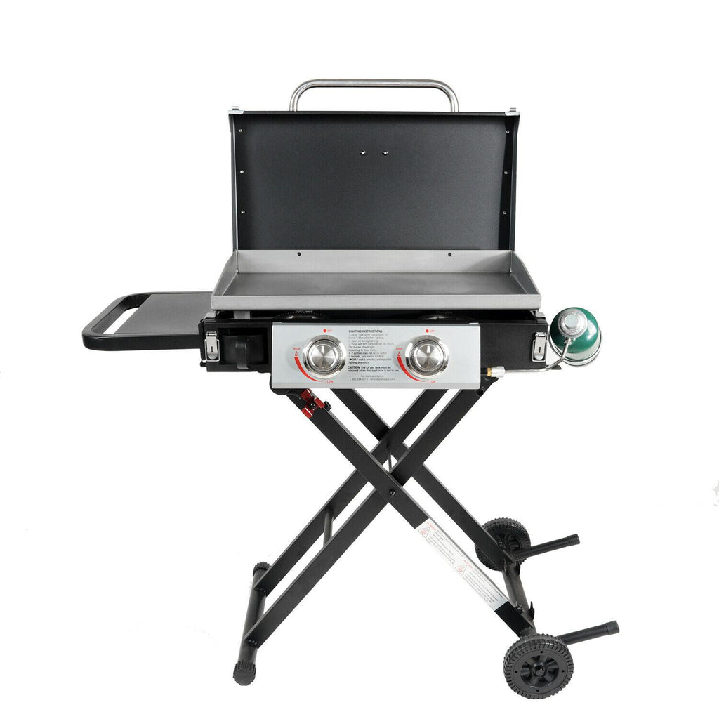 Griddle GGC2030M 25 Inch 2 Burner LP Propane Gas w/ Folding Shelf, Steel