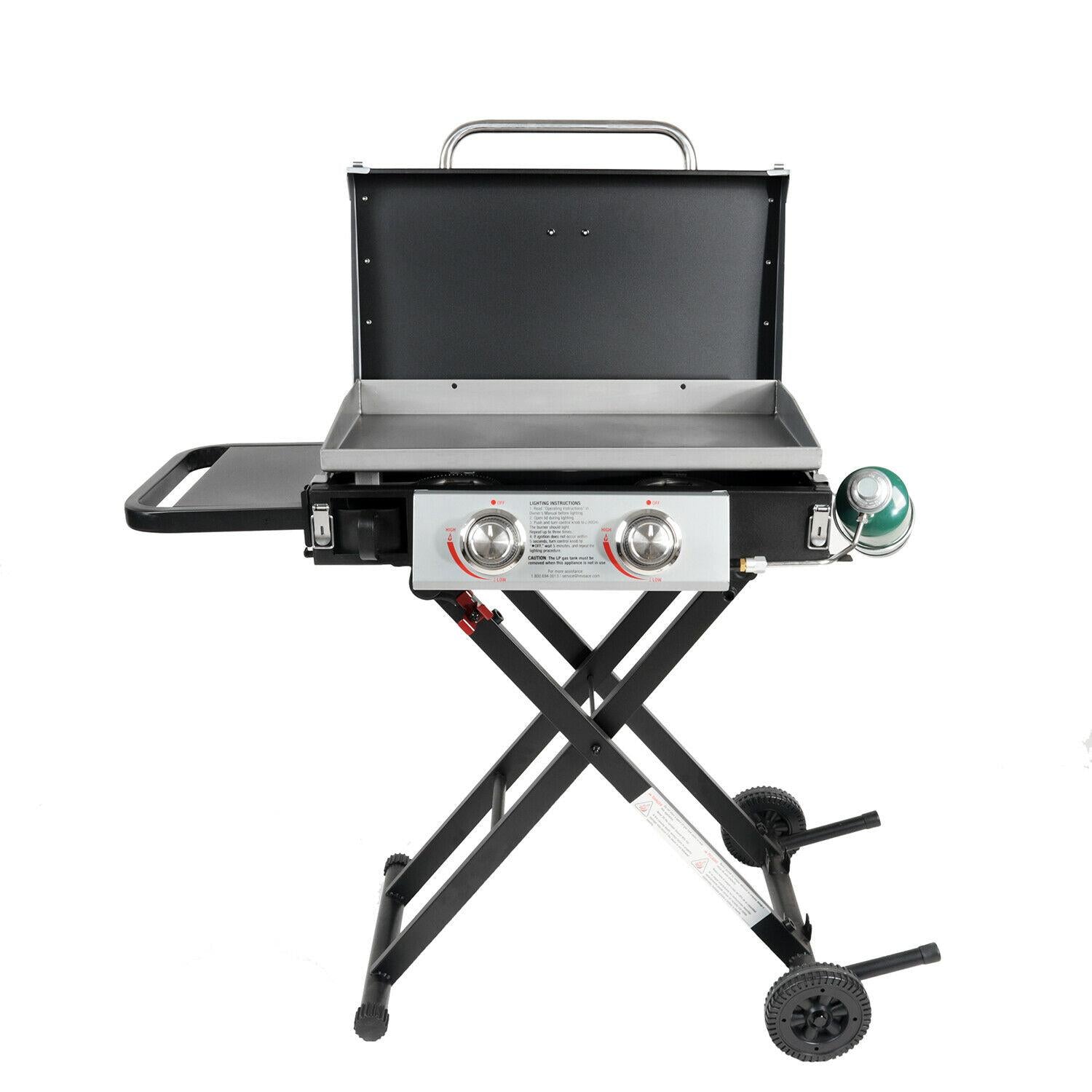 Griddle GGC2030M 25 Inch 2 Burner LP Propane Gas w/ Folding Shelf, Steel