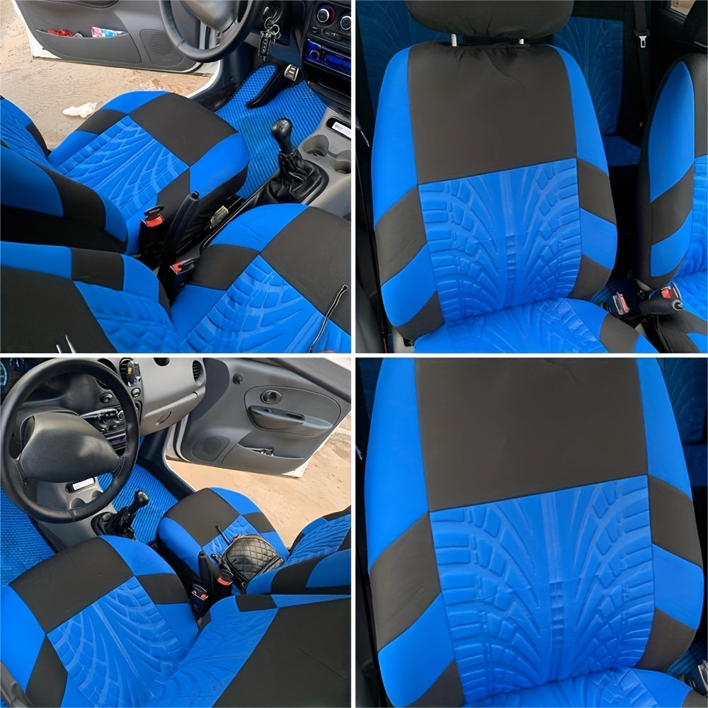 Upgrade Your Car Interior With These Stylish 9PCS Tire Pattern Universal Five Seat Car Seat Covers