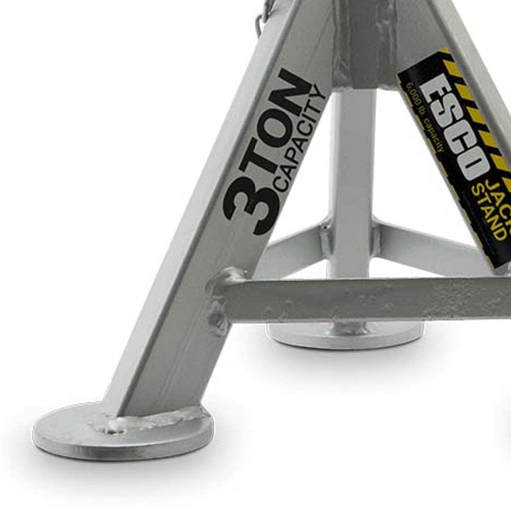 Esco 10498 Jack Stands, 3 Ton Capacity, Pair of 2 Stands (Pack of 2), Silver