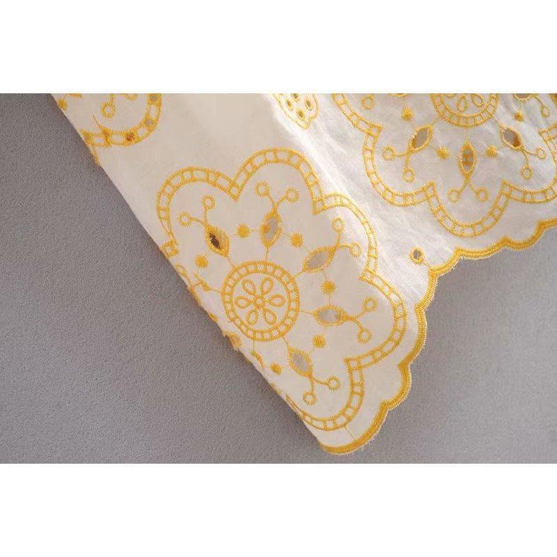 magnolia embroidery midi dress