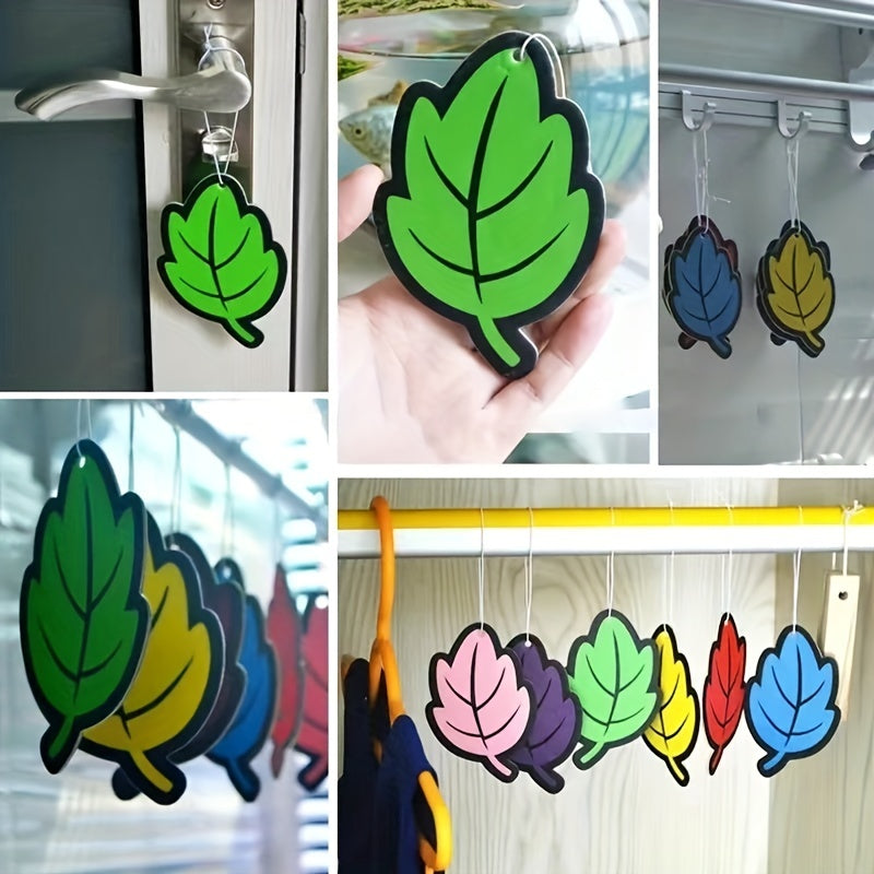 3-60pcs Car Air Freshener Natural Scented Tea Paper Auto Hanging Vanilla Perfume Fragrance Leaf Shape Car Accessories Interior