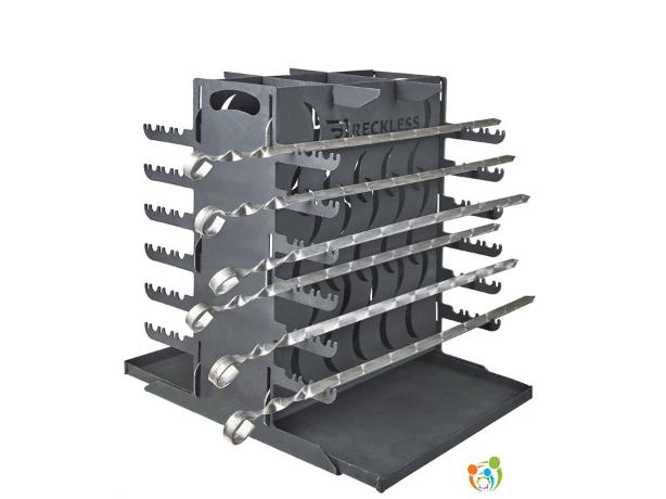 Vertical Mangal 12 BBQ Portable Grill Steel Picnic Мангал Brazier Shashlik Kebab