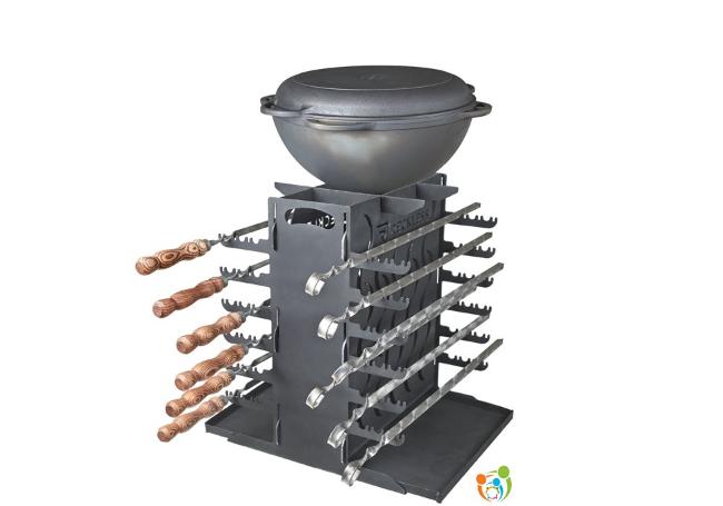 Vertical Mangal 12 BBQ Portable Grill Steel Picnic Мангал Brazier Shashlik Kebab