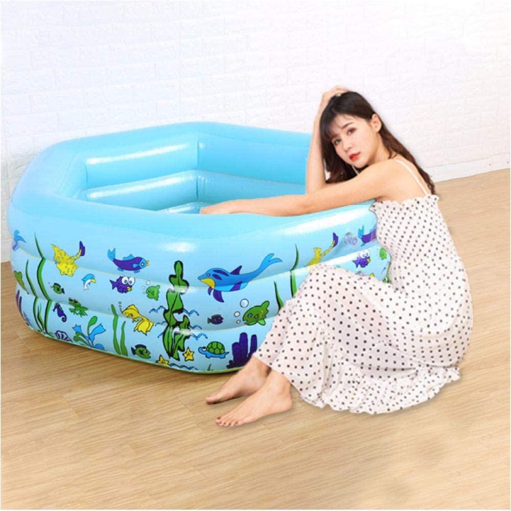 Outdoor Inflatable Swimming Pool Garden Hexagonal Swim Pool Adult Children Little Pump Pool Baby Toddler Water Game piscina-130X130X50cm