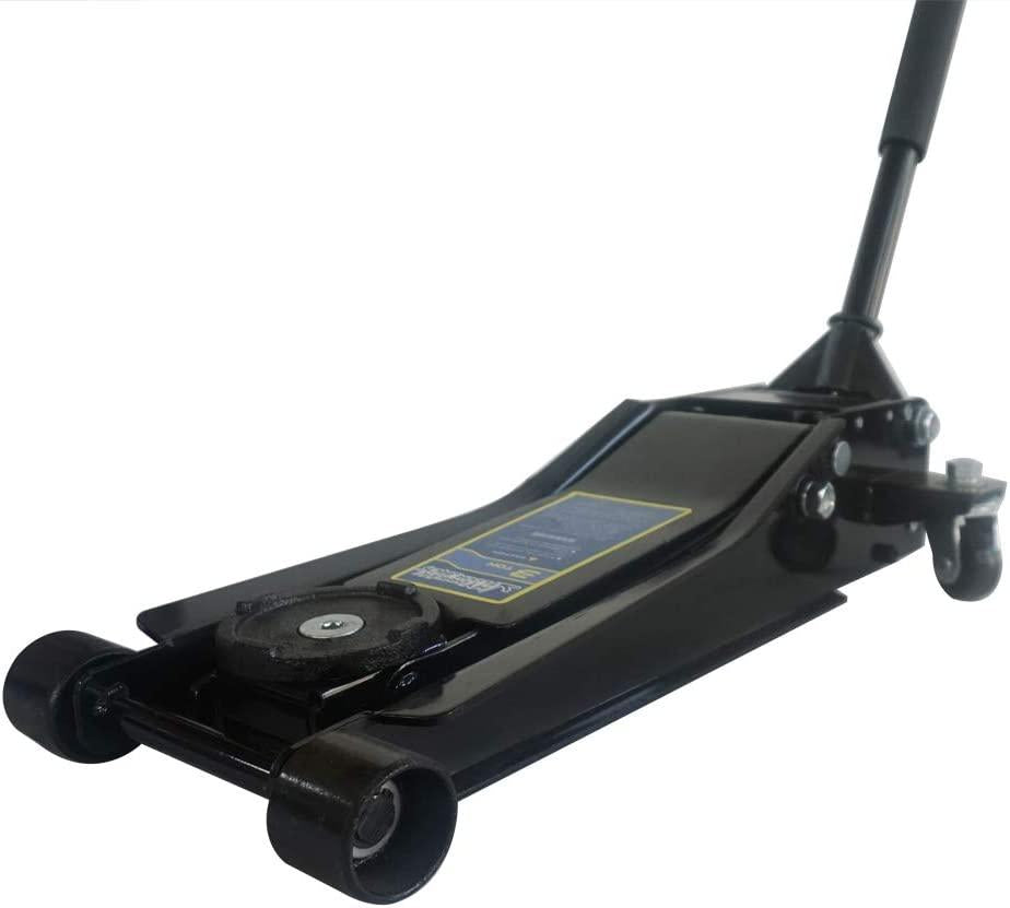3 Ton Heavy Duty Low Profile Steel Floor Hydraulic Car Jack Stands Tool Black