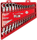 Milwaukee SAE Combination Ratcheting Wrench Mechanics Tool Set (15-Piece)