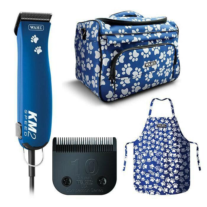 Wahl KM2 BLUE PAW Print Limited Edition 2 Speed Clipper +/- Carry Bag +/- Apron