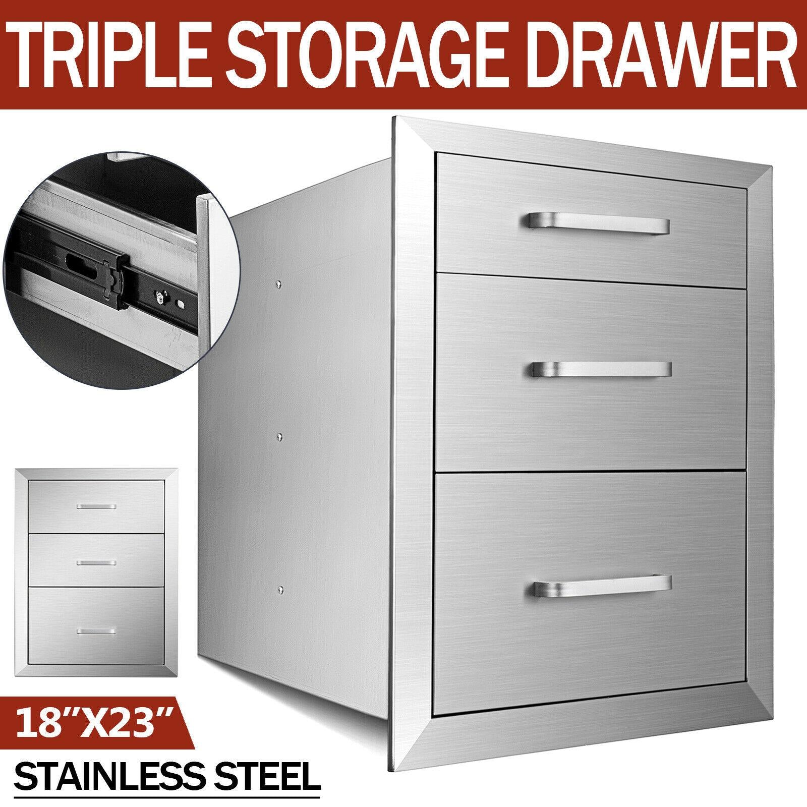 BBQ ISLAND / OUTDOOR KITCHEN DRAWER  STEEL NARROW TRASH DRAWERS 18"x23"