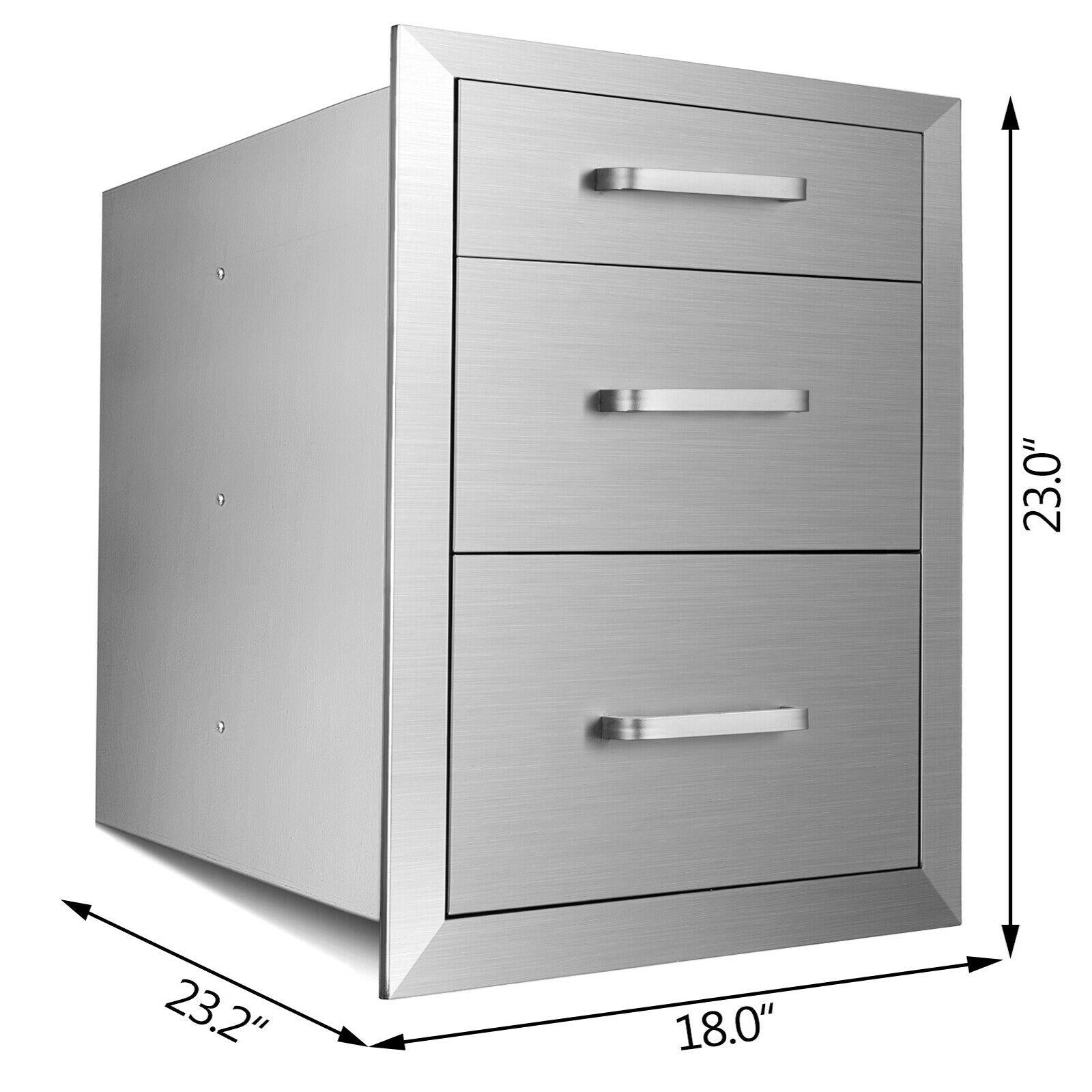 BBQ ISLAND / OUTDOOR KITCHEN DRAWER  STEEL NARROW TRASH DRAWERS 18"x23"
