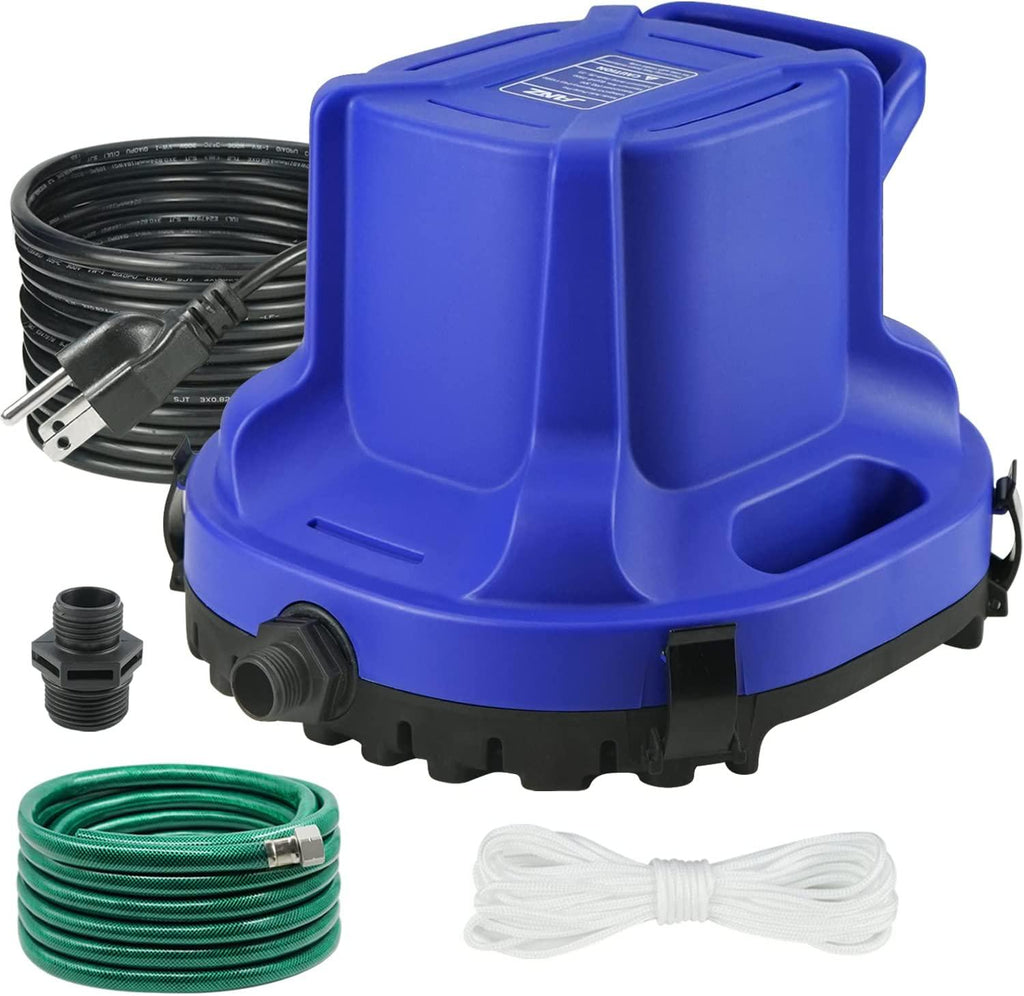 JANZ 2500 GPH Automatic Swimming Pool Cover Pump Above Ground,1/3 HP Submersible Pump with 25 FT DrainaHose Kit and Positioning Rope,Water Removal Pump for Pool Cover,Pool and More
