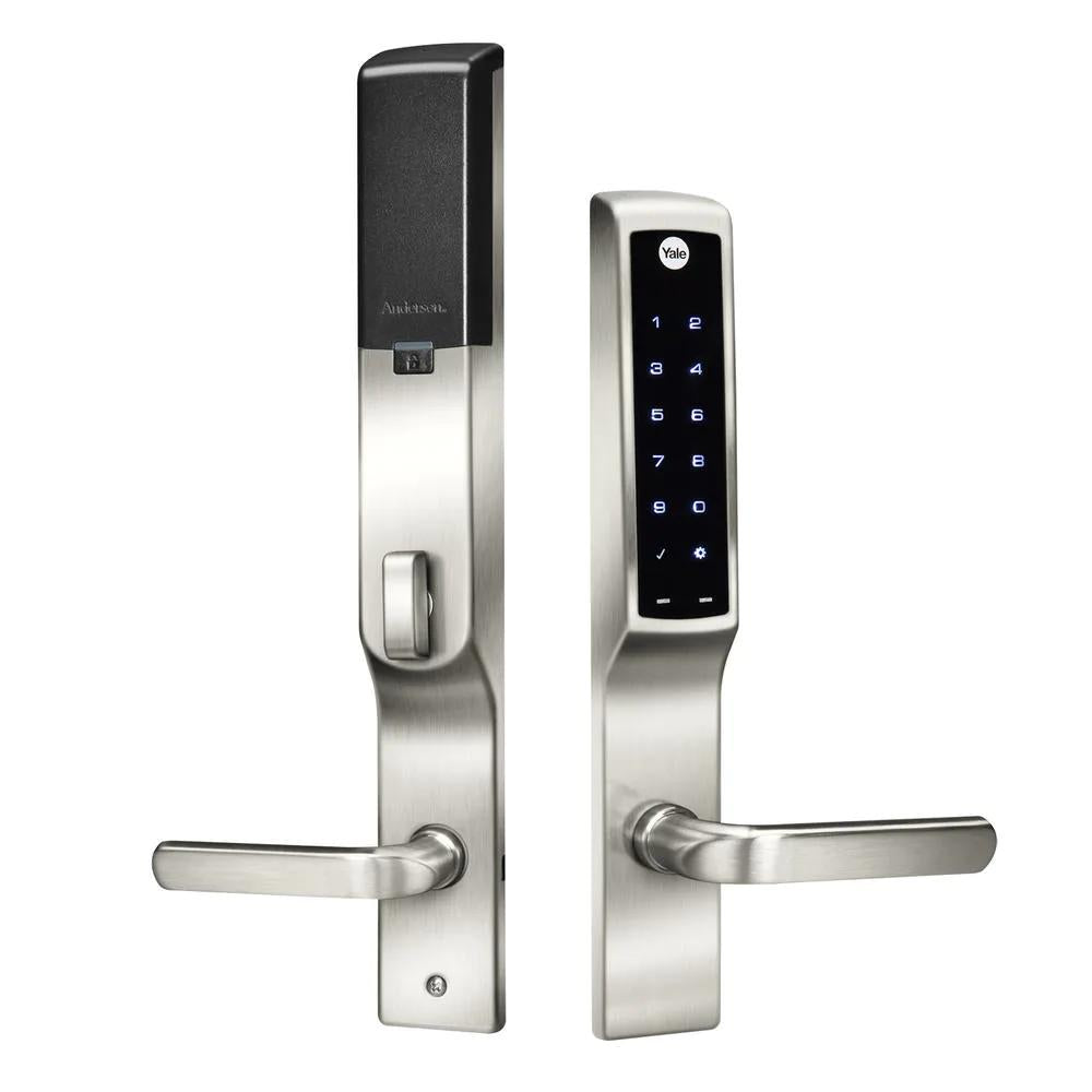 Assure Lock for Andersen Patio Doors Satin Nickel No Cylinder Deadbolt with Wi-Fi and Touchscreen Keypad