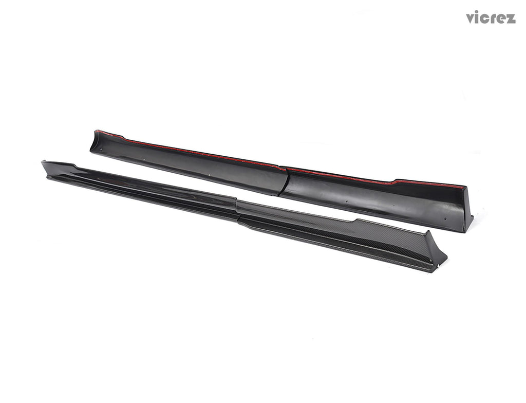 Vicrez V3r Carbon Fiber Side Skirts vz100851 for Tesla Model S 2014-2018