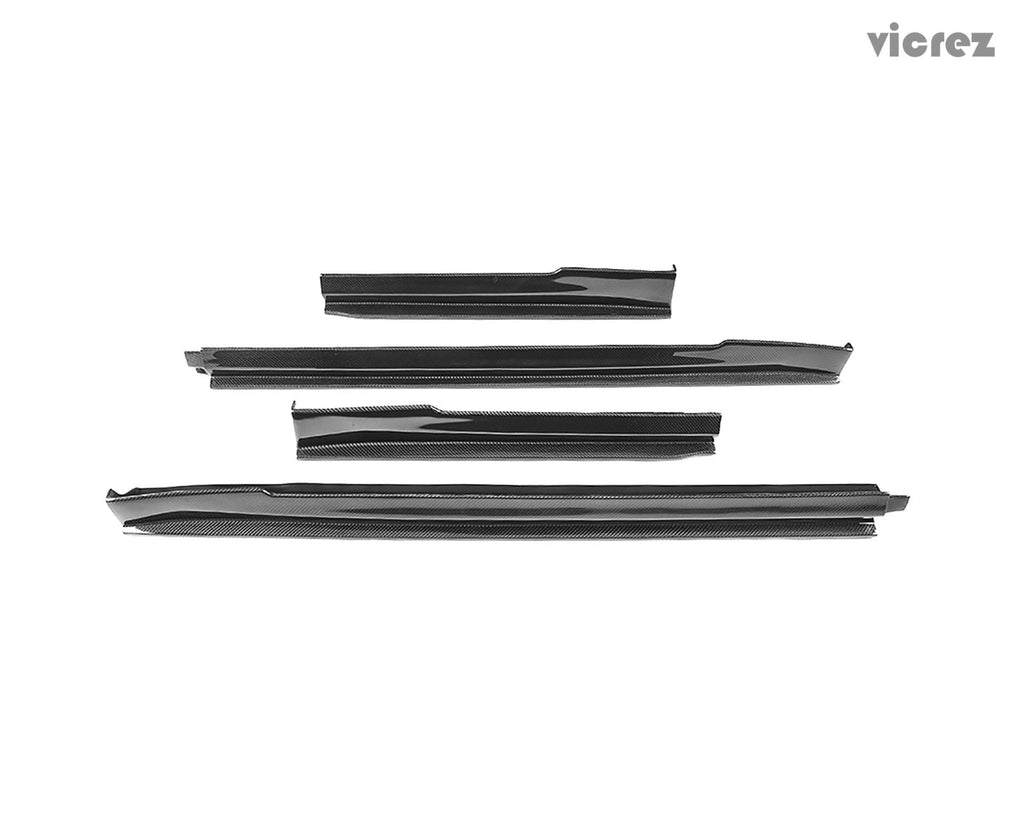 Vicrez V3r Carbon Fiber Side Skirts vz100851 for Tesla Model S 2014-2018