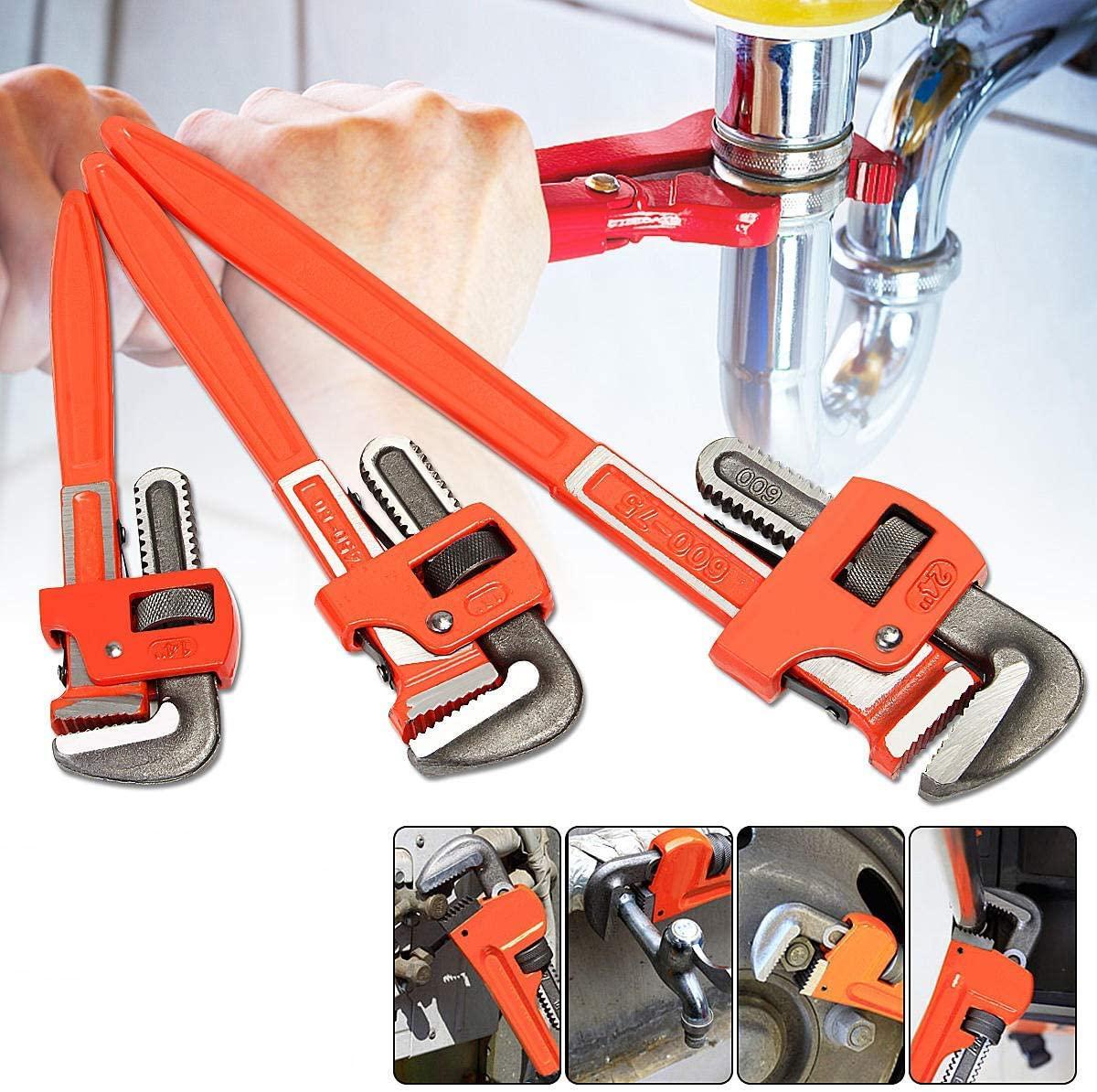 ZXY-NAN Hand Tools 3Pcs Heavy Duty Pipe Wrench Adjustable Set 14inch 18inch 24inch Monkey Soft Grip