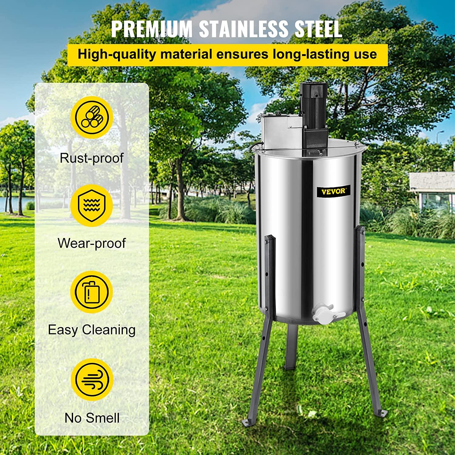 BestEquip Electric Honey Extractor Separator 3 Frame Bee Extractor  Steel Honeycomb Spinner Crank. Beekeeping Extraction Apiary CentrifuEquipment